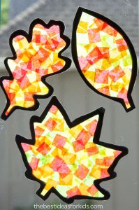 fall crafts for kids leaf suncatcher